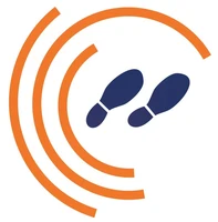 Das Logo von "Walk of Change" zeigt zwei Schuhabdrücke umrandet von drei orangenen Halbkreisen