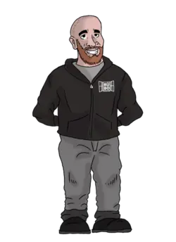 © RÜBO Fenstersysteme Mainz GMBH/Kevin Truhöl / Privat/Non-kommerziell Illustration von Handwerker Bruno Deutscher